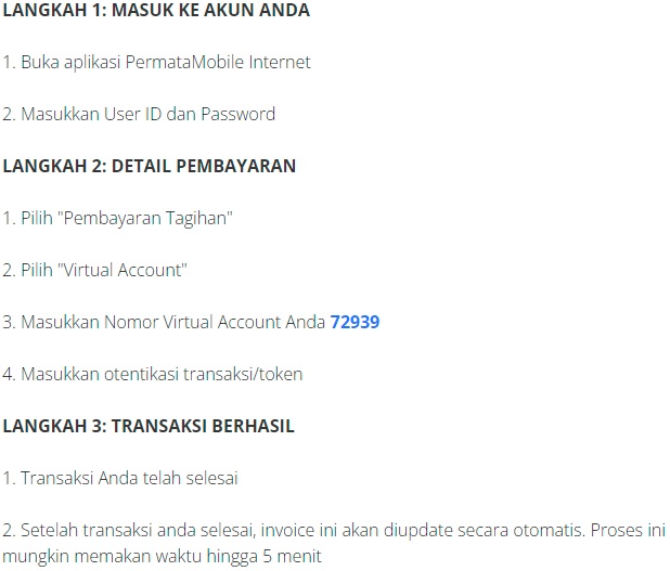 Pembayaran via Permata